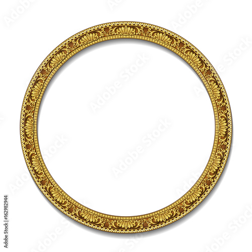 round frame gold color with shadow