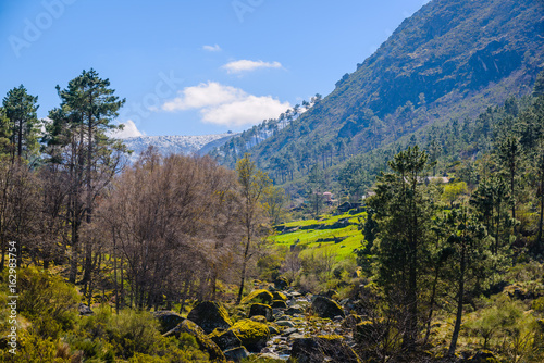 A stunning view of the glacial valley of the Zezere River in the Serra da Estrela mountains. County of Guarda. Portugal