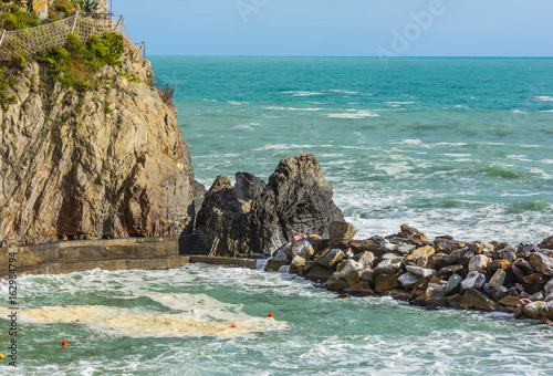 Rocks and the sea near Manarola, Italy