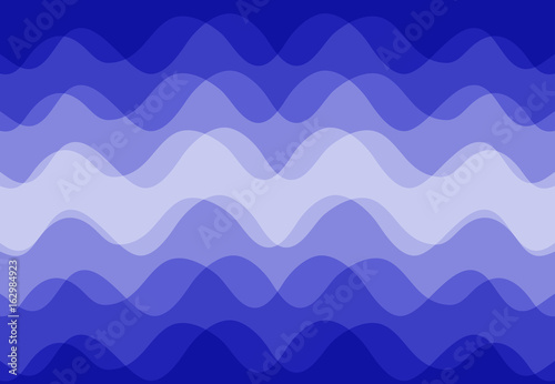 Abstract background vector along the blue wave that overlap.