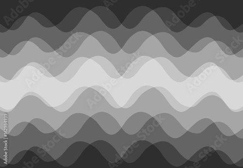 Abstract background vector along the black and white wave that overlap.