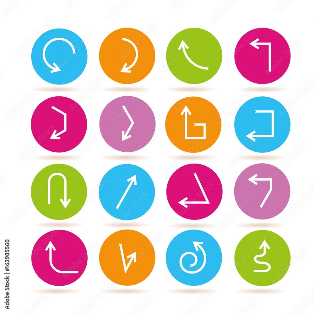 arrow icons in colorful buttons arrow icons in colorful buttons