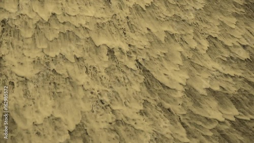 Torrential waterfall & spindrift,sand & mud.