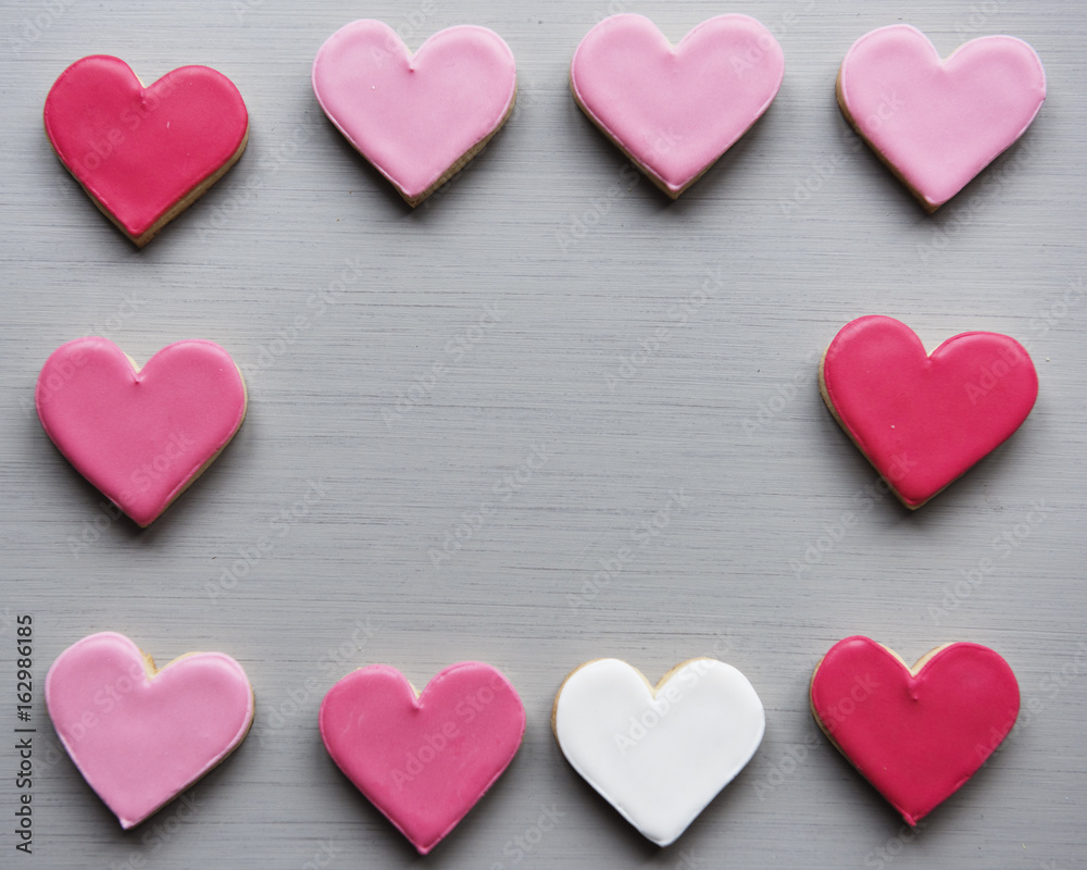 Colorful Cookie Hearts Shape Decorative Love Smitten Valentine Design Space