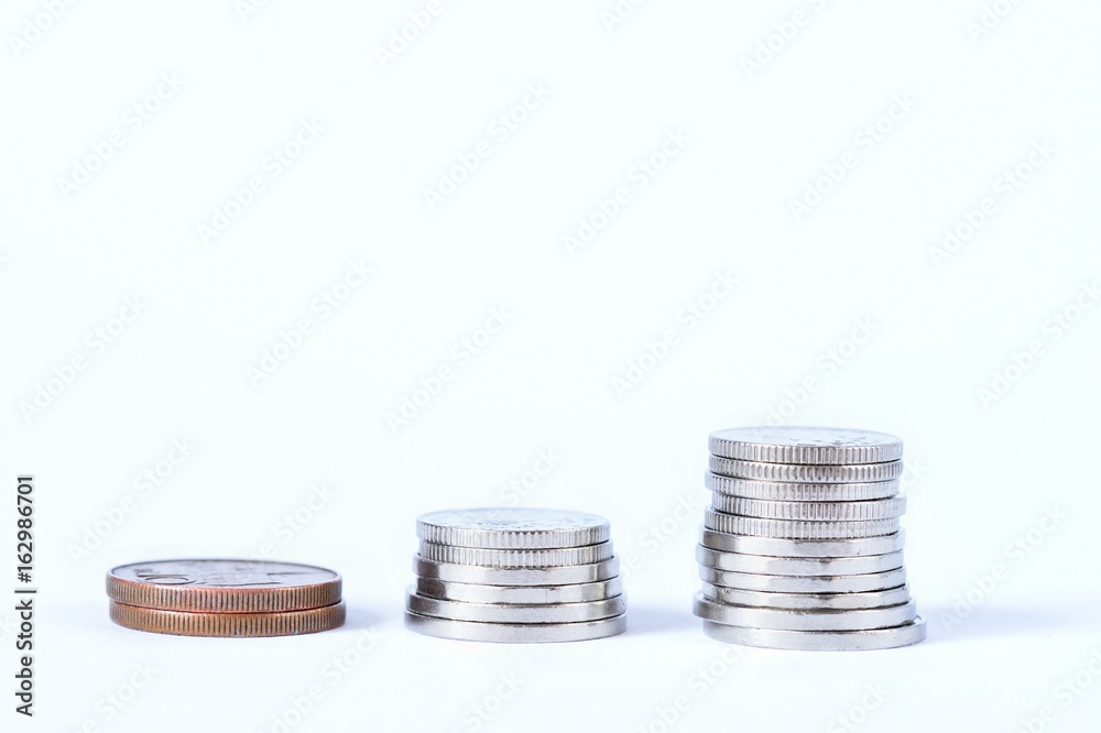 Small money - coins. Czech crown.Isolated on a clean white background Small money - coins. Czech crown.Isolated on a clean white background