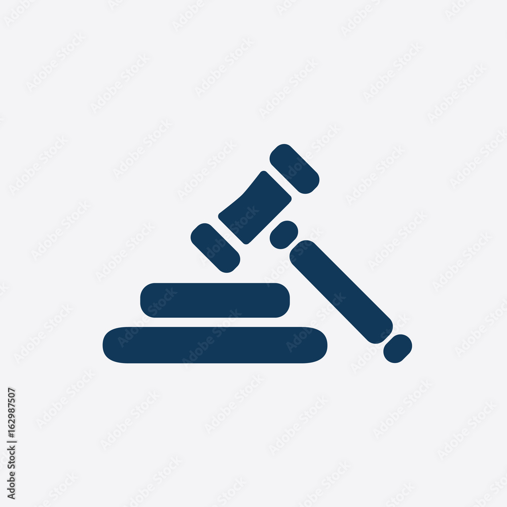 Auction hammer pictogram. Law judge gavel icon. Flat design style. Auction hammer pictogram. Law judge gavel icon. Flat design style.