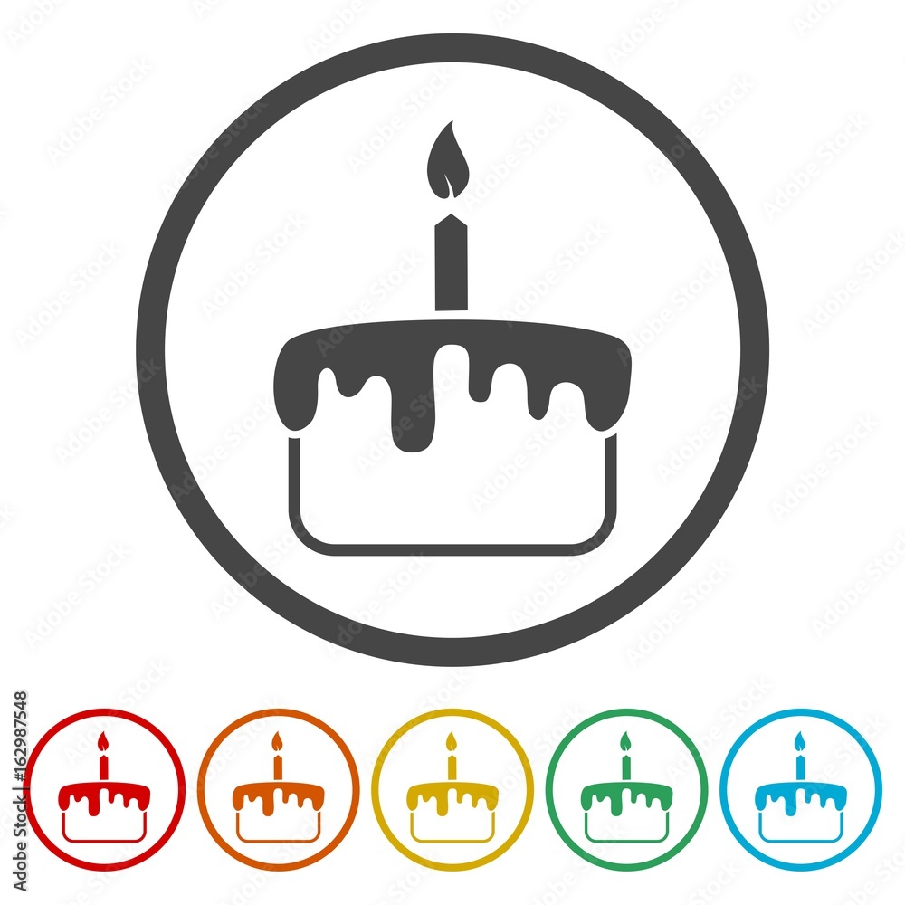 Birthday cake icons set - vector Illustration Birthday cake icons set - vector Illustration