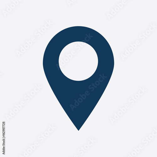 Map pointer icon. GPS location sign. Flat design style. 