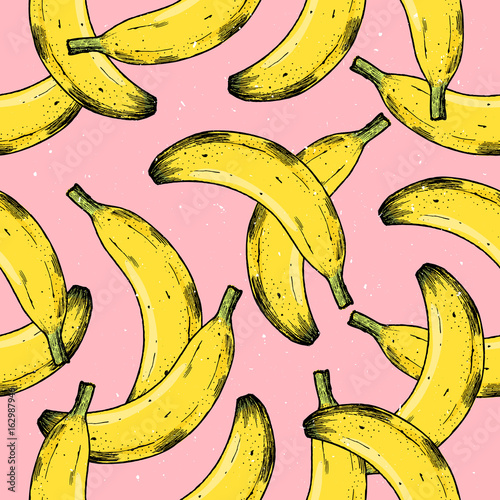 Dekoracja na wymiar  fun-fruit-background-banana-seamless-pattern-vector-illustration