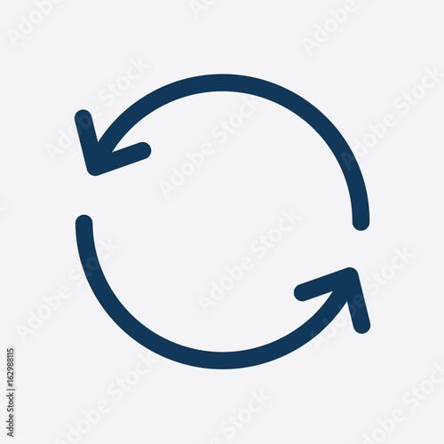 Ciircular arrow sign vector icon. Flat design style.