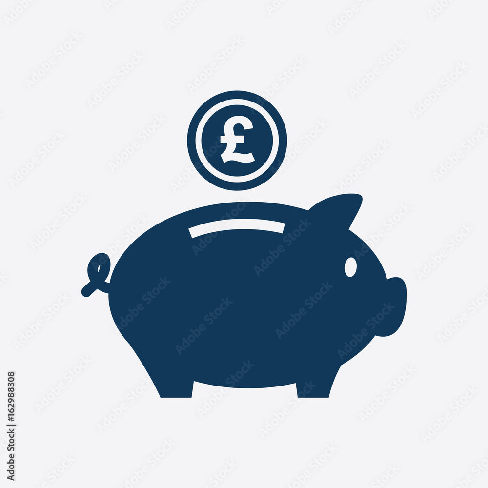 Piggy bank icon. Pictograph of moneybox. Flat design. Piggy bank icon. Pictograph of moneybox. Flat design.