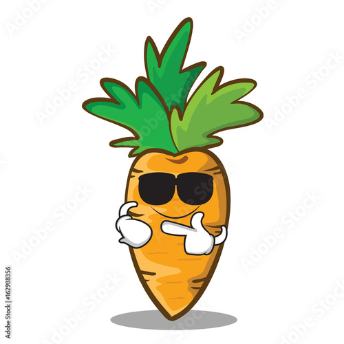 Super cool carrot character cartoon style