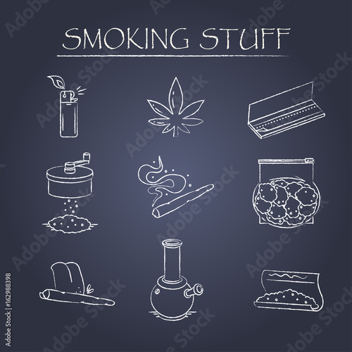 Set of icons in thin line style.