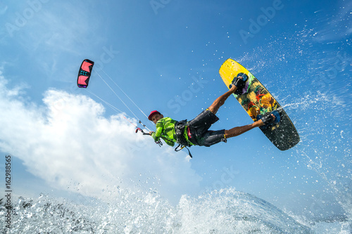 Kite surfing.