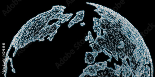 Fototapeta Naklejka Na Ścianę i Meble -  Earth network interface 3D rendering