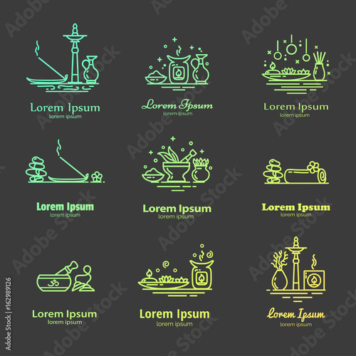 Set of elements for logo design.