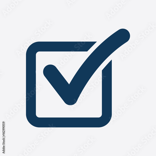 Check list button icon. Check mark in box sign.