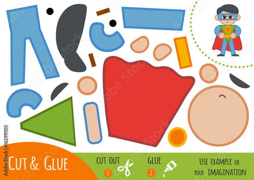Education paper game for children, Superhero