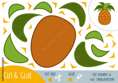 Education paper game for children, Pineapple