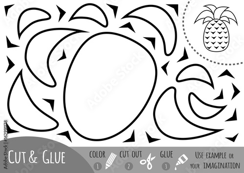 Education paper game for children, Pineapple