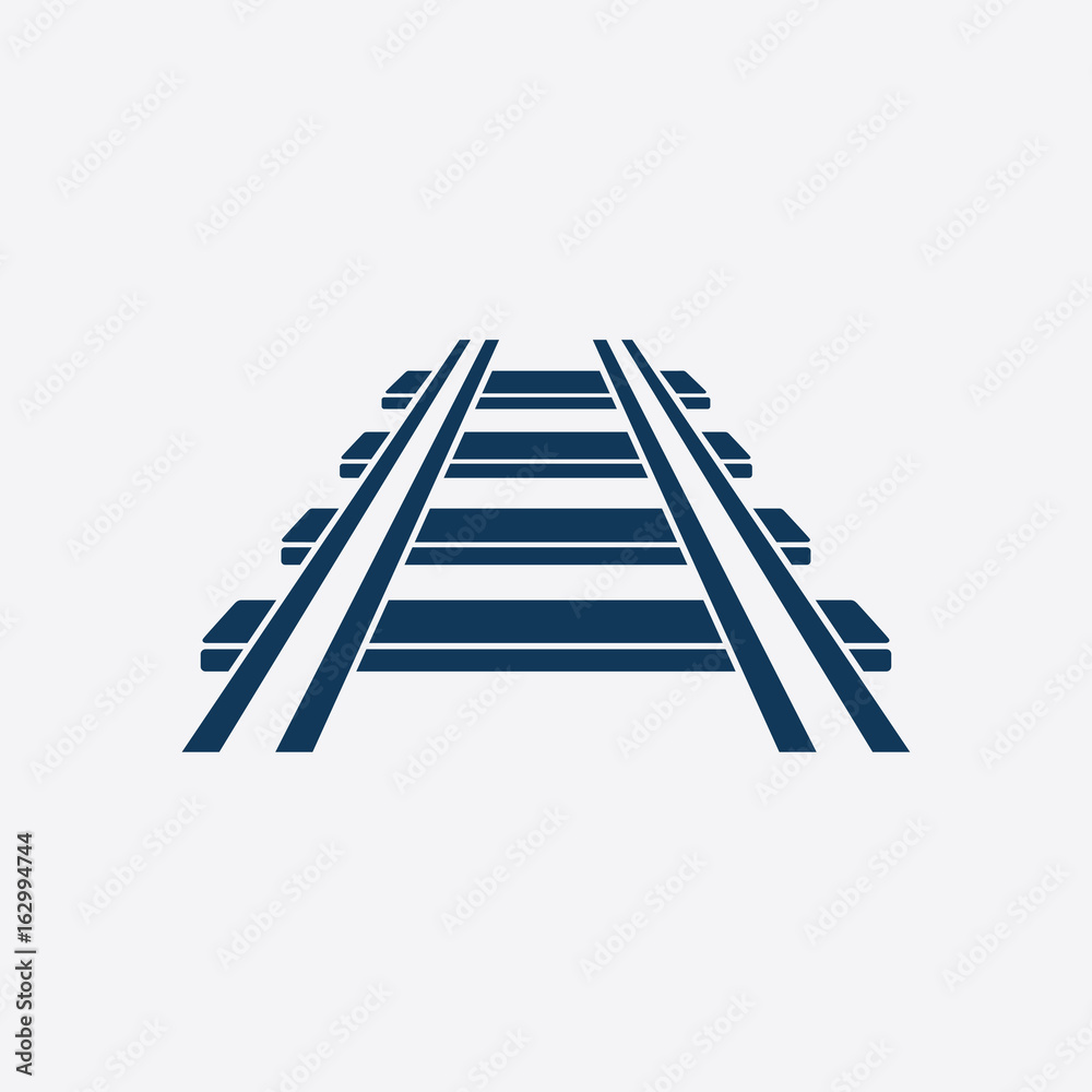 Railroad icon. Train sign. Track road symbol.