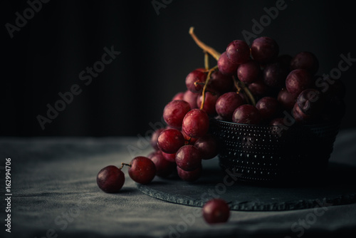 Dark fresh grapes