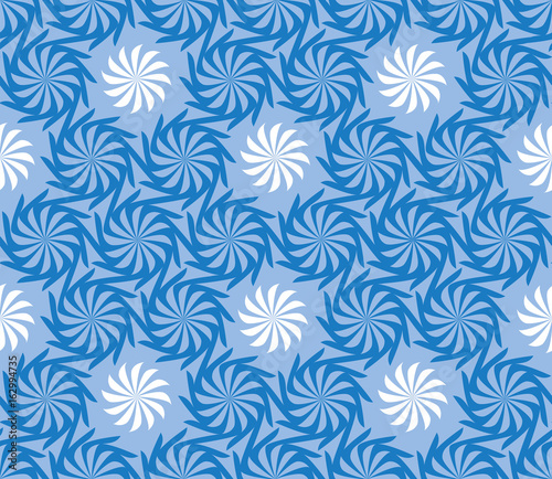 Seamless twisted flowers pattern