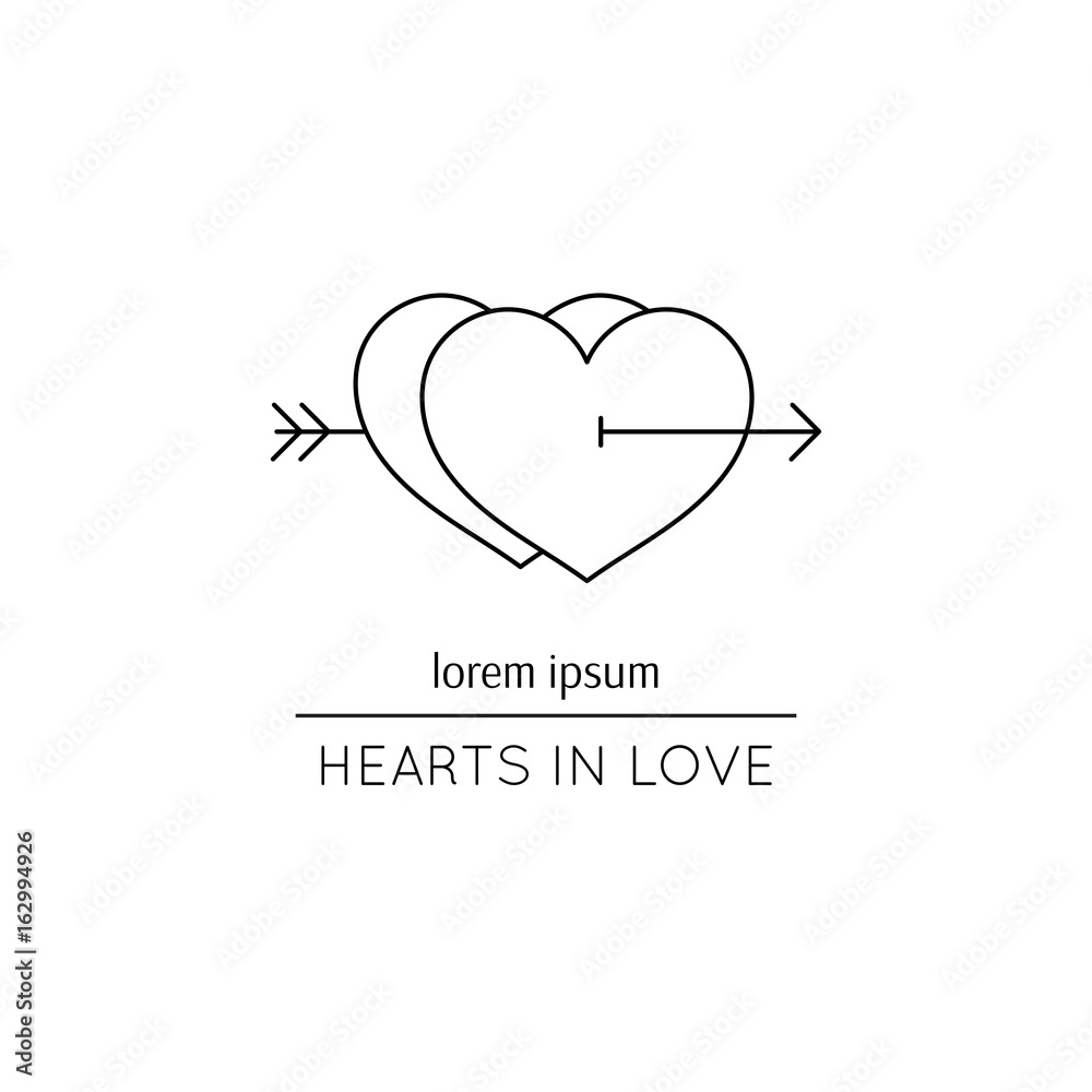Hearts line icon