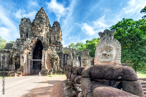 Angkor Thom  a UNESCO site  just outside Siem Reap  Cambodia  famous for its Hindu  now Buddhist  temple ruins