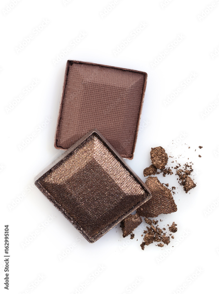 Brown crushed eyeshadow for make up as sample of cosmetic product Brown crushed eyeshadow for make up as sample of cosmetic product