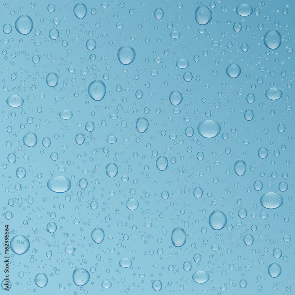 Water drops vector realistic background.