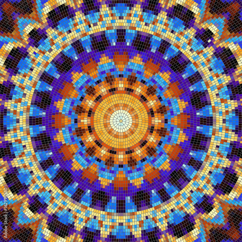 Seamless background of a mosaic art pattern.