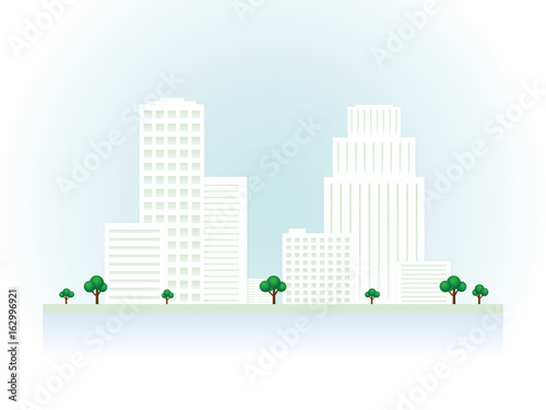 Fototapeta Naklejka Na Ścianę i Meble -  Graphical urban cityscape. Vector illustration