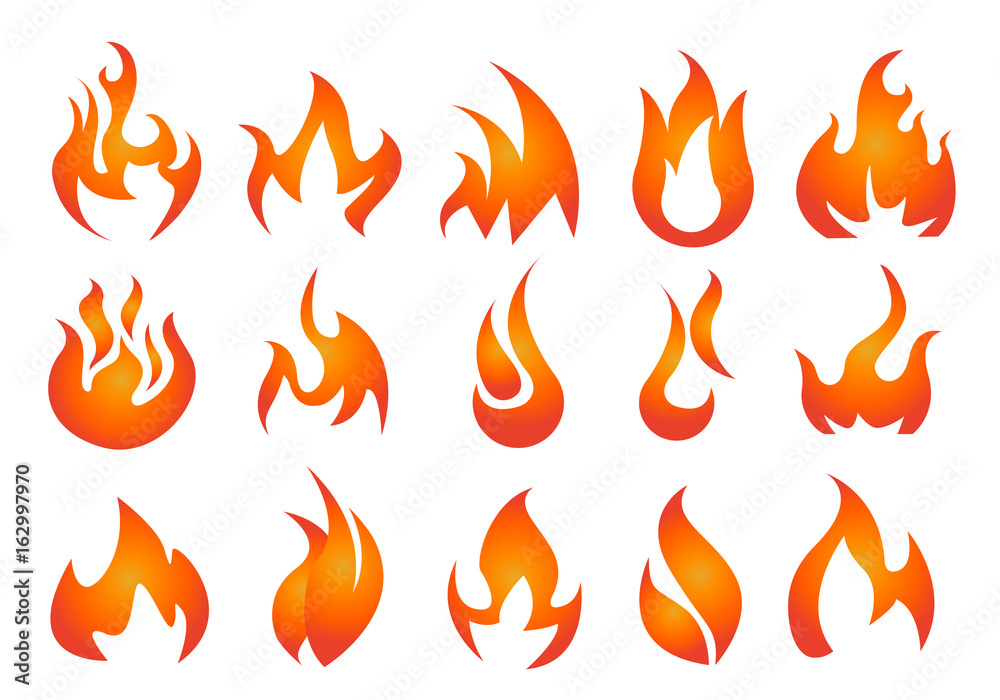 Fire Icons set vector Fire Icons set vector
