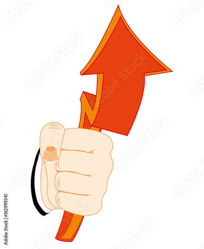 Red arrow in hand