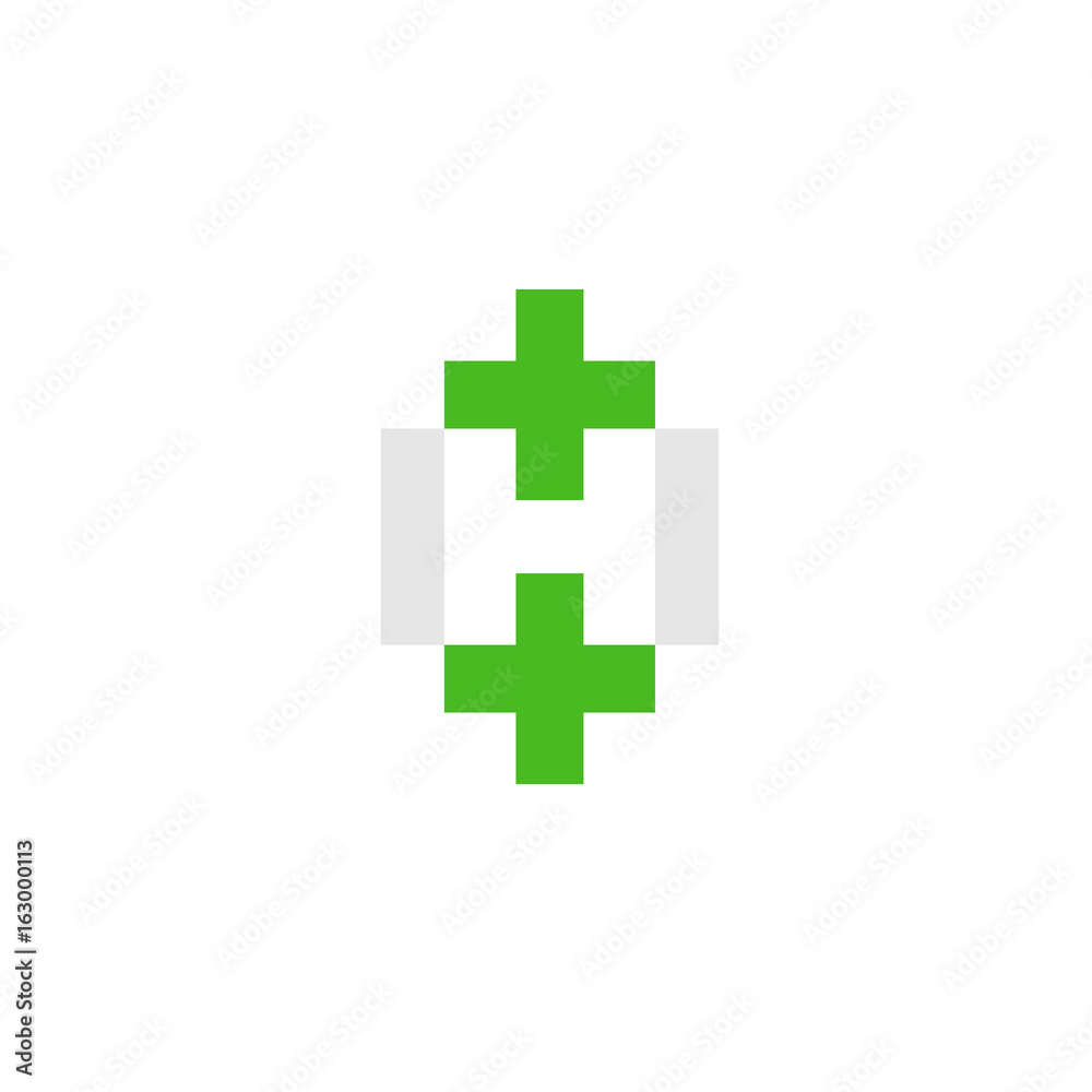 Obraz premium letter H with green cross health logo design vector illustration template