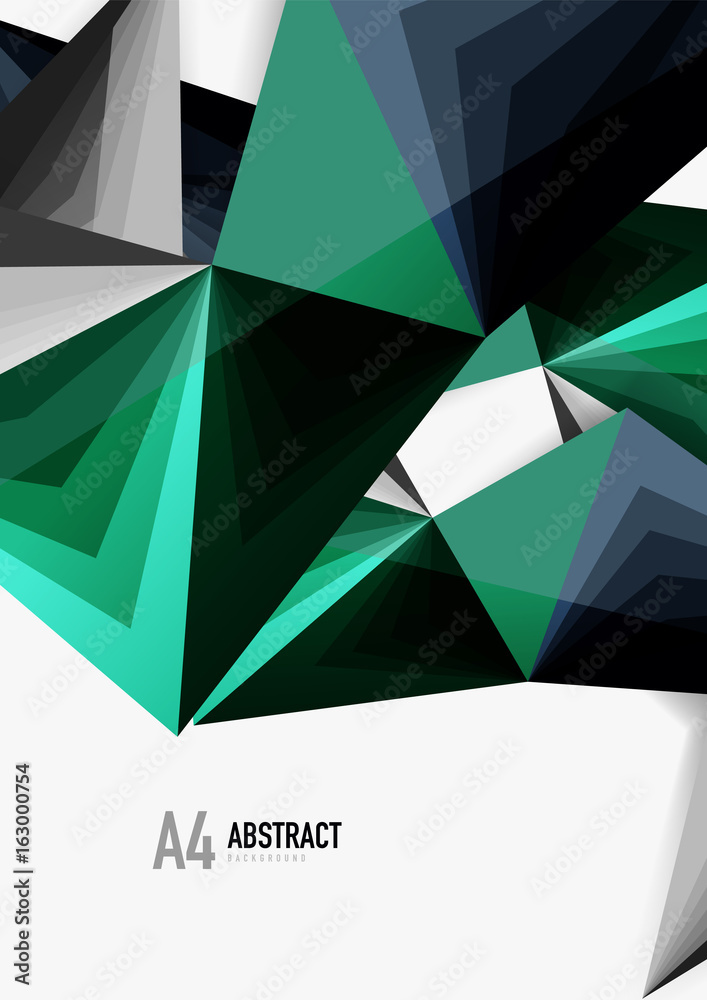 Vector low poly style 3d triangle line