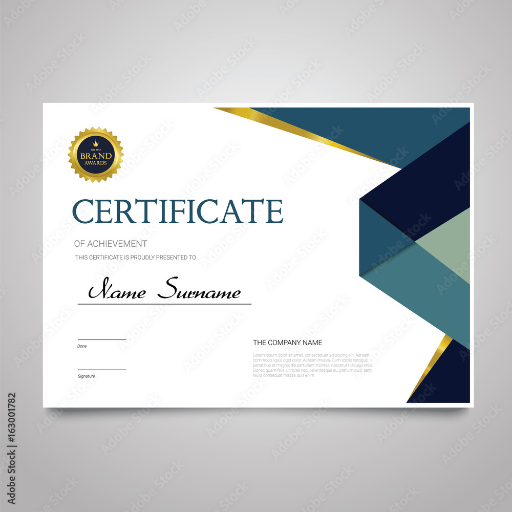 Fototapeta premium Certificate Template - horizontal elegant vector document