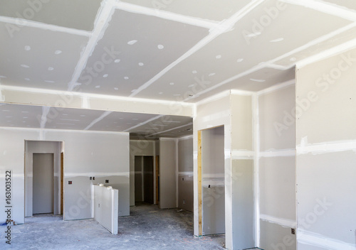 Finished Sheetrock in New Home photo