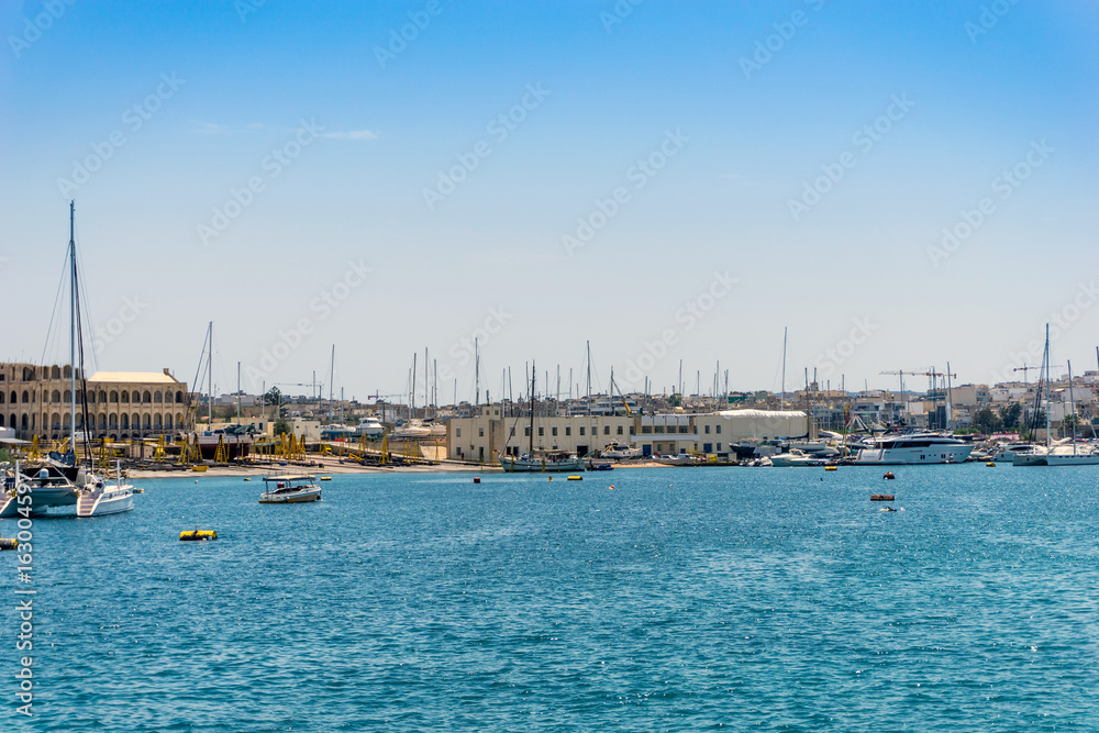 Traditional boats at Valletta Harbor in Malta