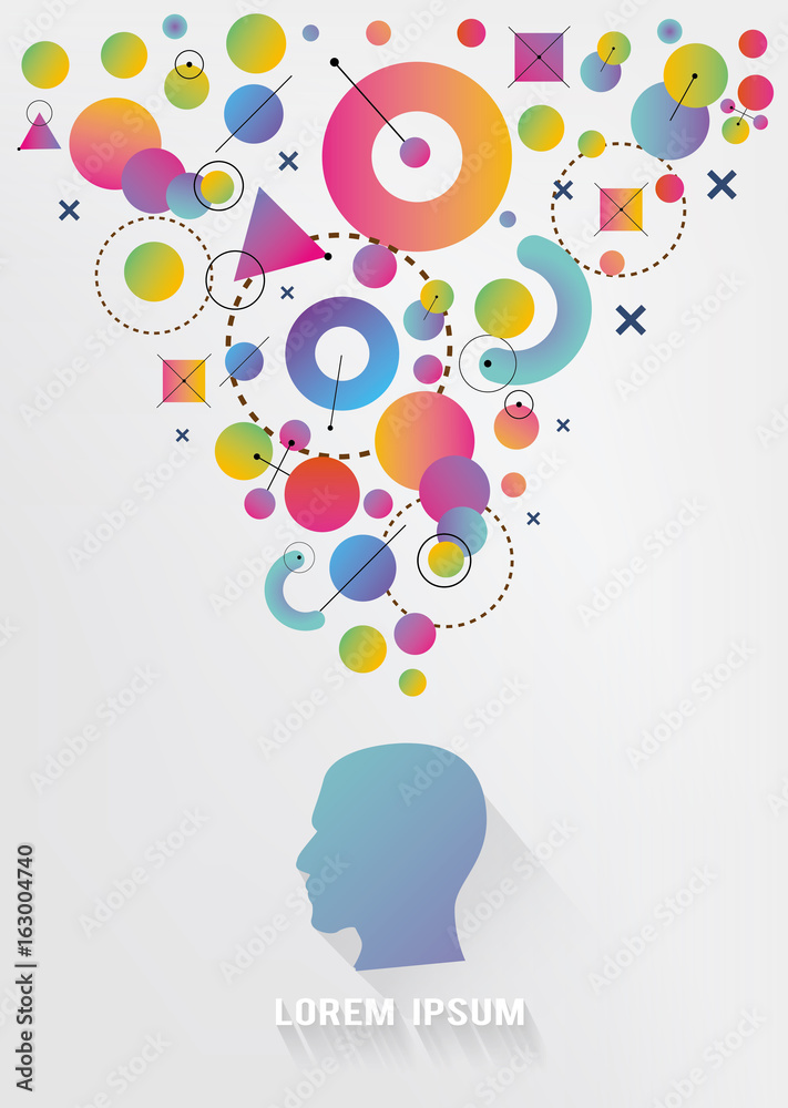 Abstract Figures Form a Human Maind. Abstract Figures Form a Human Maind.