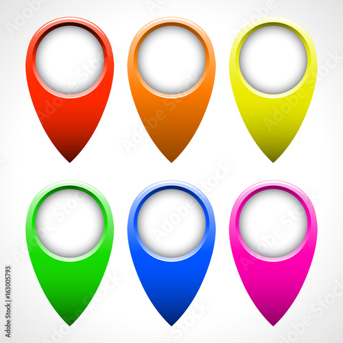 Free Download Color map pointer vector set isolated on white background - GFXLoad