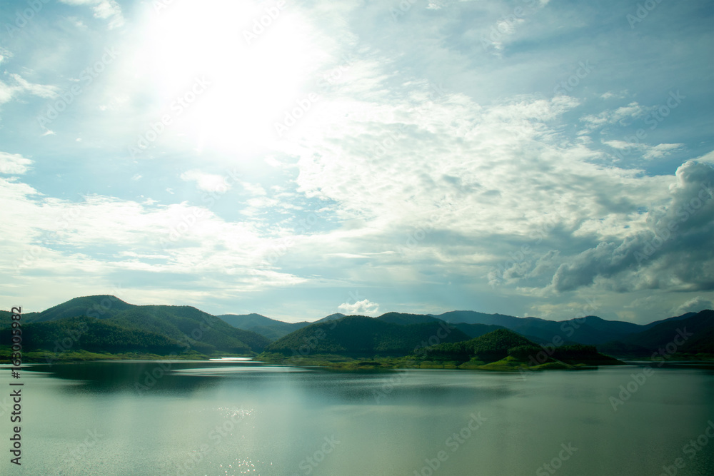 Viewscape Mae Kuang Udom Thara Dam in thailand