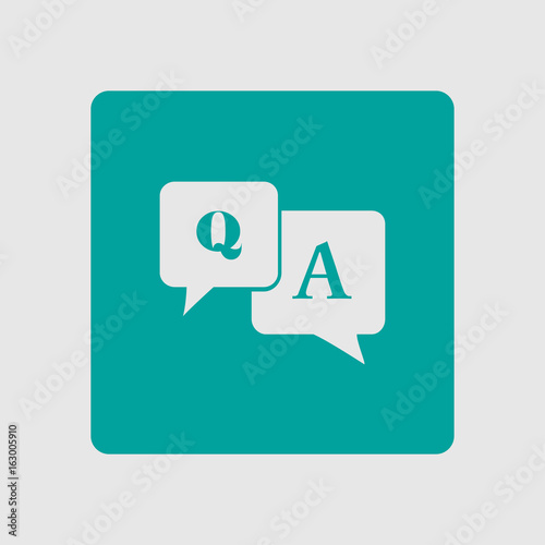 Q&A sign symbol. Speech bubbles with question and answer.
