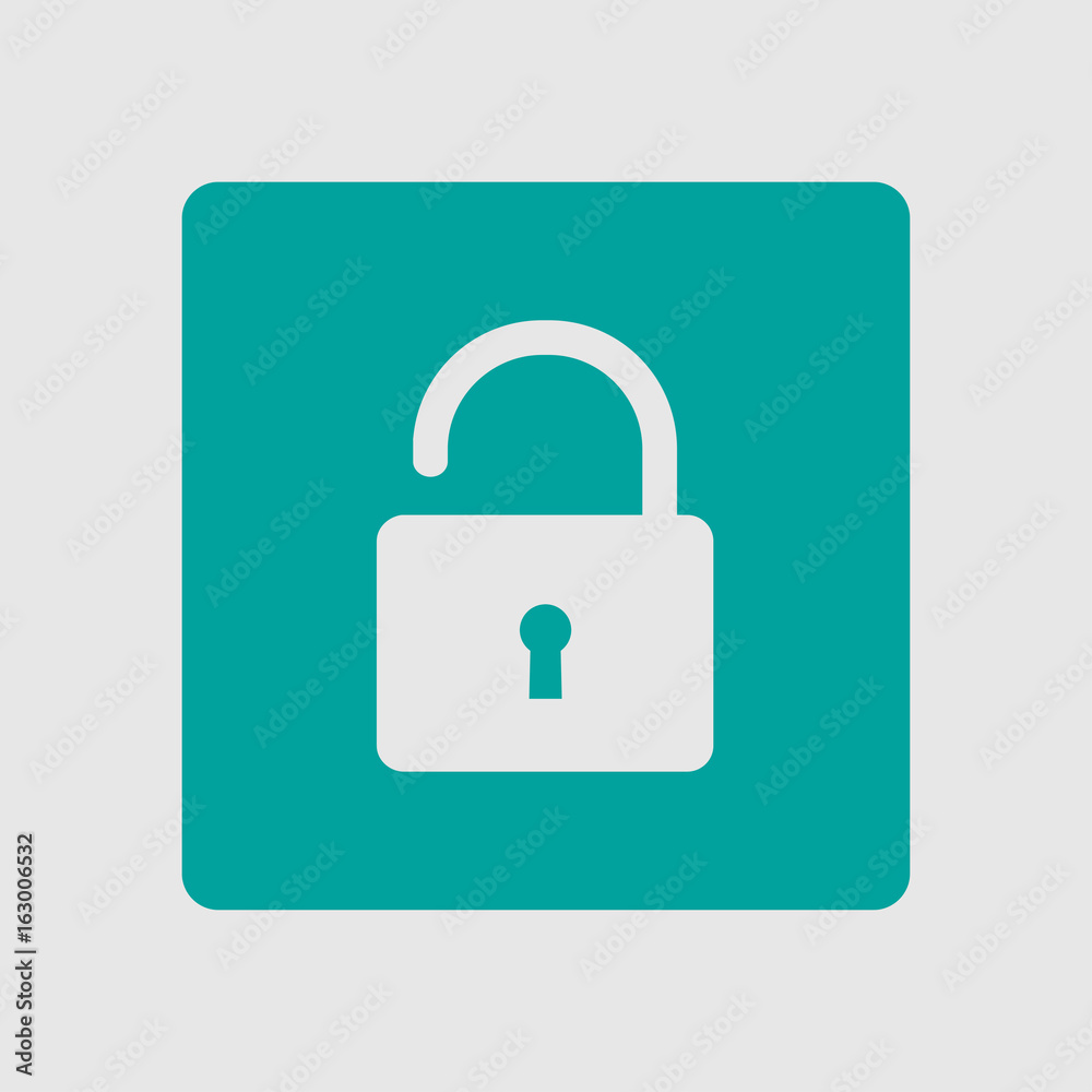 Unlock icon. Flat design style. Access to the user. Unlock icon. Flat design style. Access to the user.