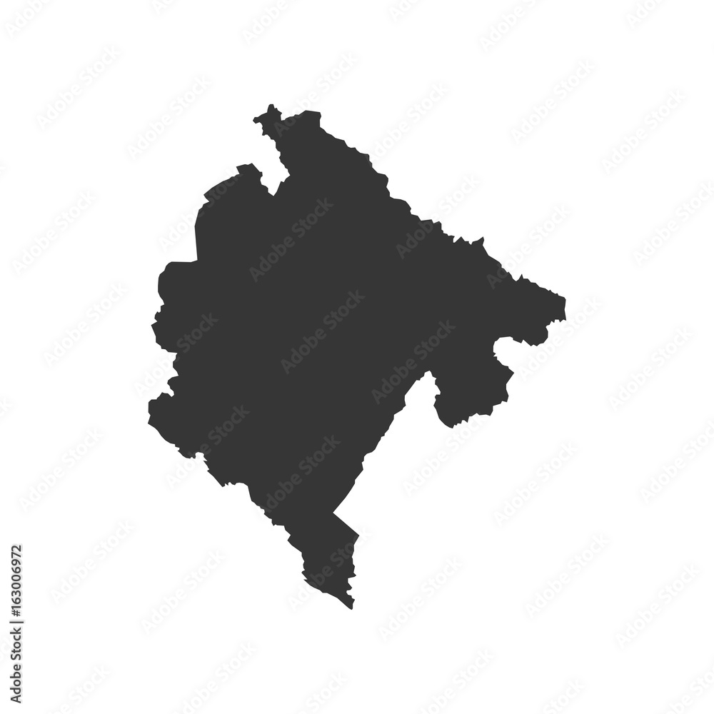 Montenegro map silhouette