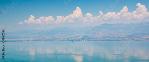 Panoramic view of Skadar lake (Skadarsko jezero) in a national park in Montenegro