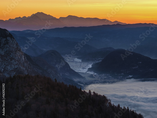 Morning view from Komna, Julian Alps.