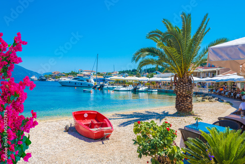 Kefalonia seaport and beach, in Lefkada island, Greece photo