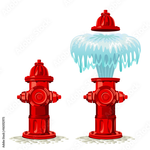 Hydrant breakdown on a white background photo